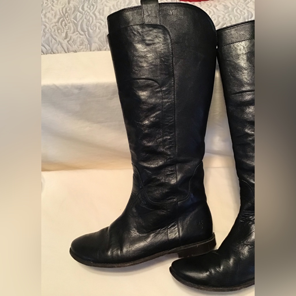 Frye Paige 77535 Black Leather Riding Boots. Euc